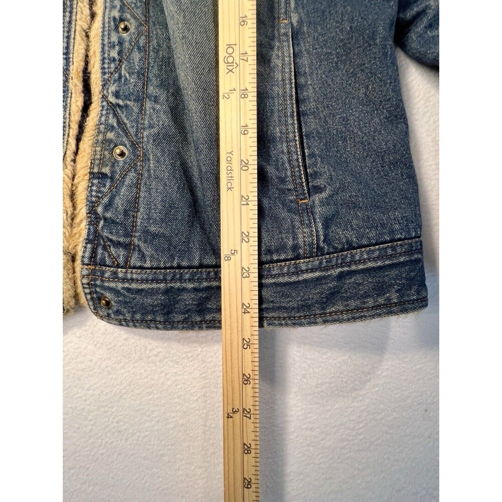 Cole B Country Denim Quilt Lined Faux Fur Trim Jacket Women's Size Medium Blue - Picture 11 of 16